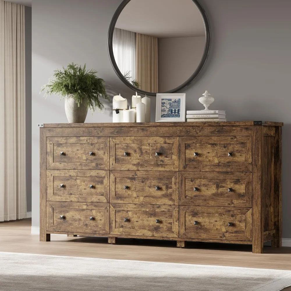 9 Drawer Wooden Dresser Storage Chest with Metal Handles for Bedroom Living Room Hallway
9 Drawer Wooden Dresser Storage Chest with Metal Handles for Bedroom Living Room Hallway