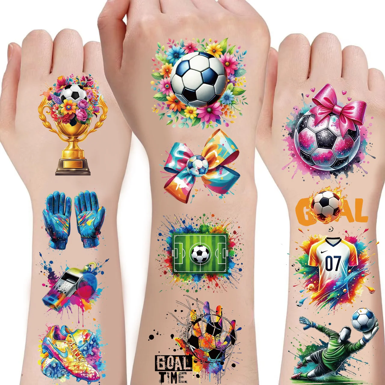 10pcs Colorful Graffiti Football Temporary Tattoos, Soccer Fans DIY Decor Stickers for Game Carnival
10pcs Colorful Graffiti Football Temporary Tattoos, Soccer Fans DIY Decor Stickers for Game Carnival