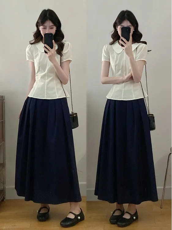plus Size Summer Shirt Loose Cover up Slimming Top High Waist Midi Skirt Two Piece Set for plus Size Women Sweet Style Casual...
plus Size Summer Shirt Loose Cover up Slimming Top High Waist Midi Skirt Two Piece Set for plus Size Women Sweet Style Casual...