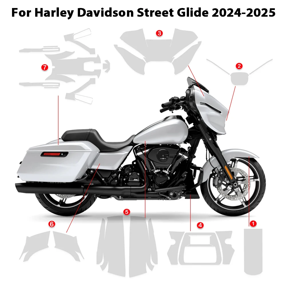 Motorcycle TPU Anti-scratch Protective UV Resistant Invisible Protective For Harley Street Glide 2024-2025 PPF Paint Protective
Motorcycle TPU Anti-scratch Protective UV Resistant Invisible Protective For Harley Street Glide 2024-2025 PPF Paint Protective