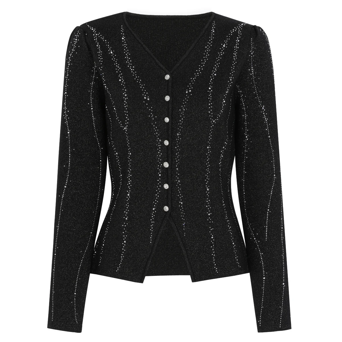 2619 High-Quality Spring Autumn Women Knitted Long-Sleeve Top Fashion Bright Silk Rhinestone Design Elegant Commute Style Jacket
2619 High-Quality Spring Autumn Women Knitted Long-Sleeve Top Fashion Bright Silk Rhinestone Design Elegant Commute Style Jacket