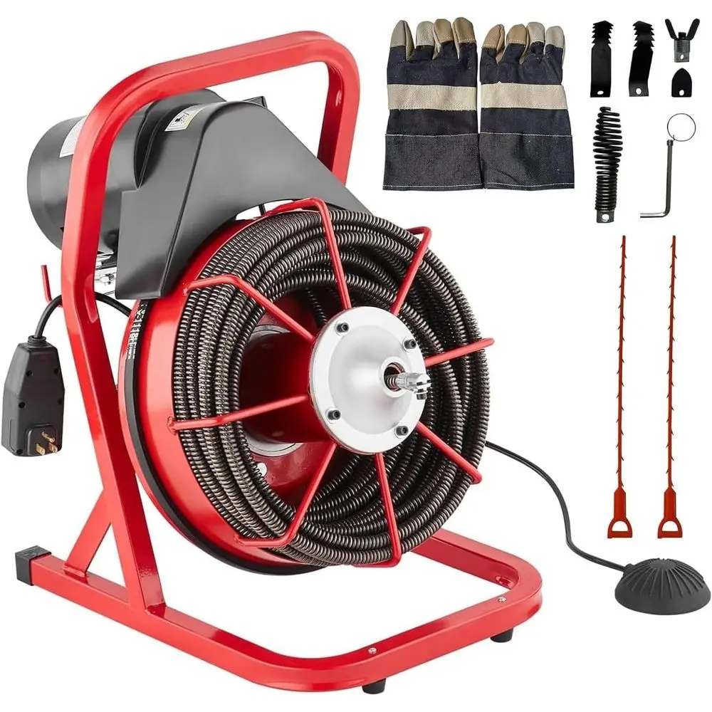 75T x 1/2 Inch Drain Cleaner hine, Drain Auger Manual eed, 370W Electric Drain Snake Cleaning hine with 4 Cutters & Air-ted oot
75T x 1/2 Inch Drain Cleaner hine, Drain Auger Manual eed, 370W Electric Drain Snake Cleaning hine with 4 Cutters & Air-ted oot