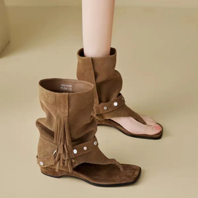 2026 Spring New Products Square Toe Flip Toe Tassel Pile Boots Retro Fashion Personality Sandals
2026 Spring New Products Square Toe Flip Toe Tassel Pile Boots Retro Fashion Personality Sandals