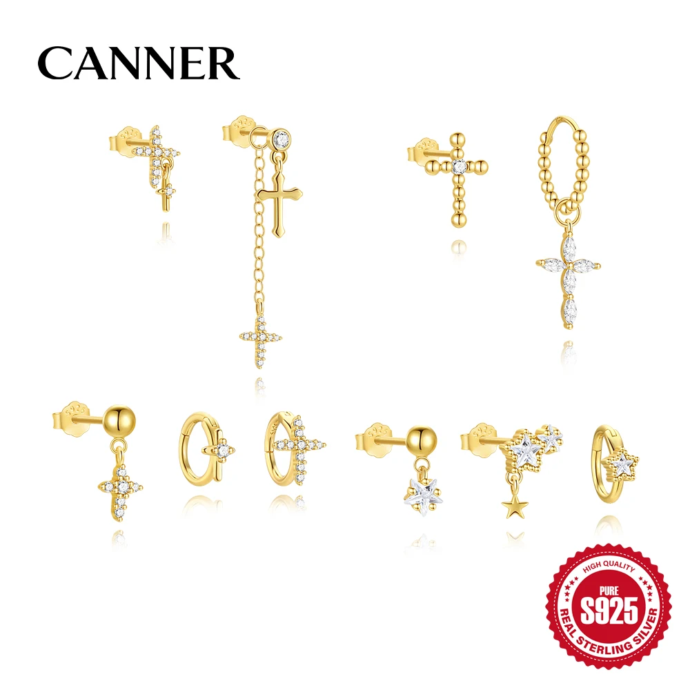 CANNER 925 Sterling Silver Cross Five-pointed Star Detachable Pendant Earrings For Women Beaded Earring Luxury And Fashion Gift
CANNER 925 Sterling Silver Cross Five-pointed Star Detachable Pendant Earrings For Women Beaded Earring Luxury And Fashion Gift