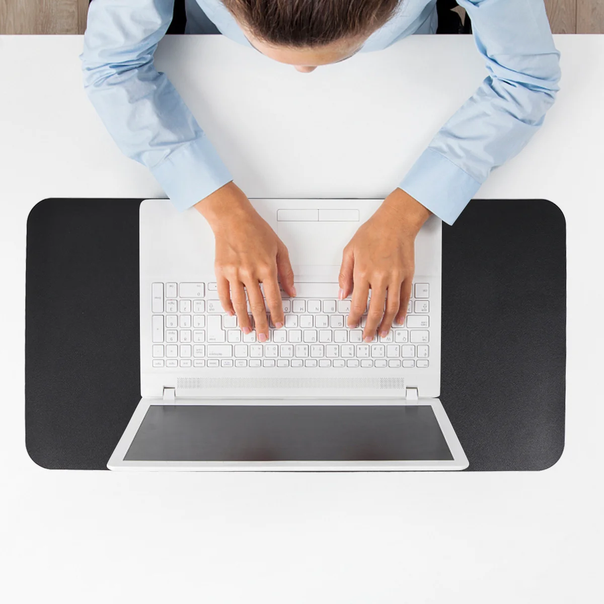 Oversized Desktop Mouse Mat Premium Faux Waterproof Oil-Proof Surface Anti-Slip Design for Office Home Study Use