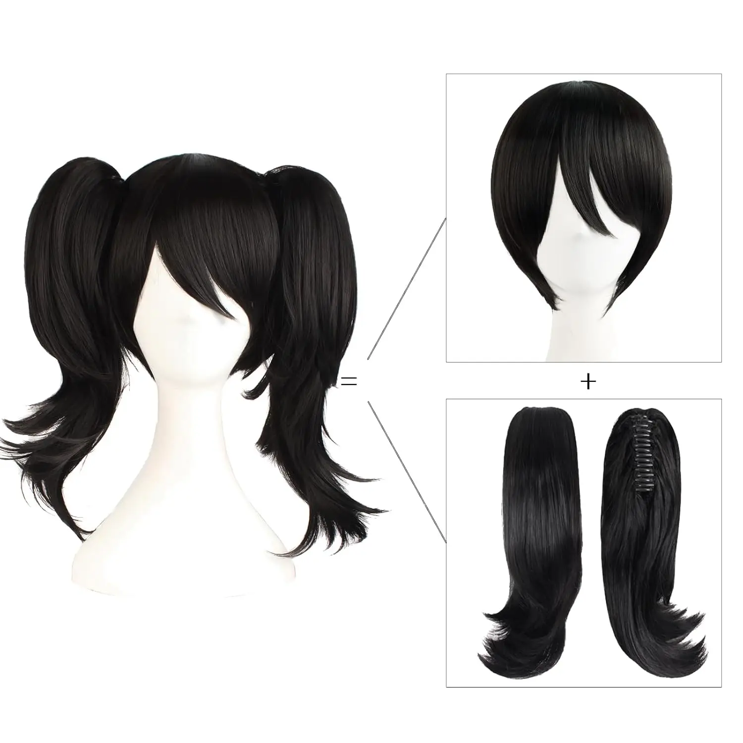 Cosplay Fashion Wig With A Detachable Ponytail Made Of Artificial Fiber For Ladies' Party Gatherings Synthetic Wig
Cosplay Fashion Wig With A Detachable Ponytail Made Of Artificial Fiber For Ladies' Party Gatherings Synthetic Wig