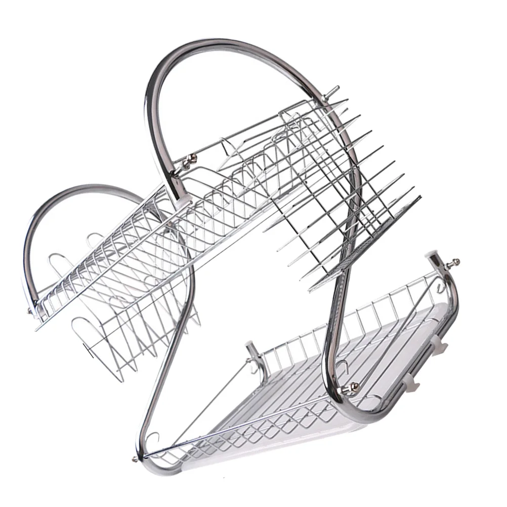 Dish Drain Rack Kitchen Drying Foldable Cup Holder Silver Counter Storage Double Layer Shelf Stainless Steel Kitchen ganizer
Dish Drain Rack Kitchen Drying Foldable Cup Holder Silver Counter Storage Double Layer Shelf Stainless Steel Kitchen ganizer
