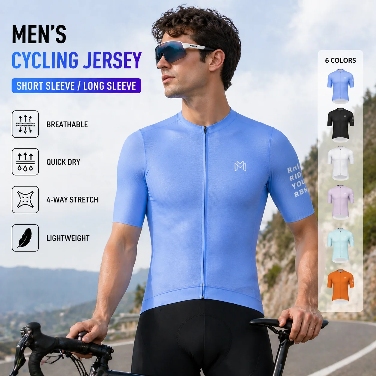 MALFC Men Road Cycling Jersey 6 Colors Short Long Sleeve Quick Dry Breathable Bicycle Bike Shirt Cycling Top
MALFC Men Road Cycling Jersey 6 Colors Short Long Sleeve Quick Dry Breathable Bicycle Bike Shirt Cycling Top