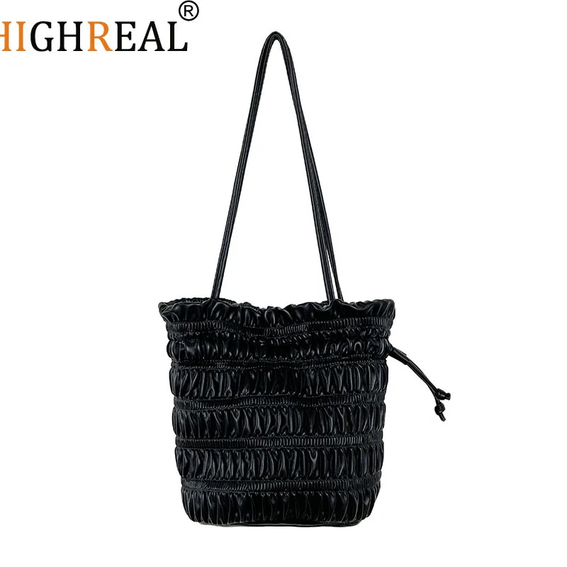 Женская сумка, новая простая и модная сумка-мешок, женская плиссированная сумка через плечо на одно плечо с завязками 
Женская сумка, новая простая и модная сумка-мешок, женская плиссированная сумка через плечо на одно плечо с завязками