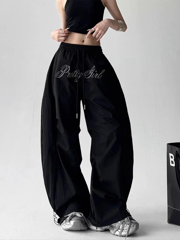 Женские брюки-карго с вышивкой надписей Y2K, уличная одежда с высокой талией, брюки-парашюты Machete, летние свободные широкие брюки Bf
Женские брюки-карго с вышивкой надписей Y2K, уличная одежда с высокой талией, брюки-парашюты Machete, летние свободные широкие брюки Bf