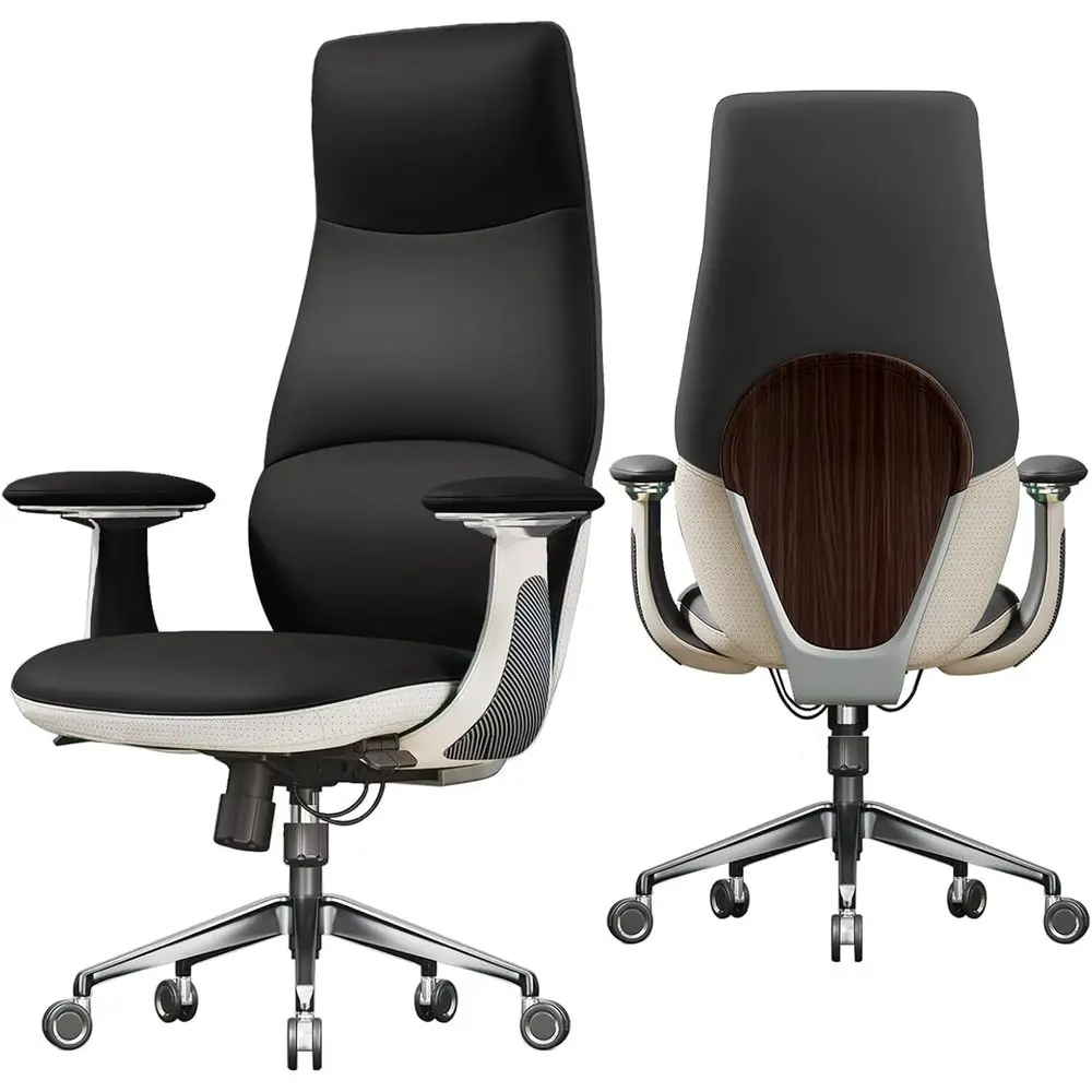 Luxury Leather Office Chair with Adjustable High Back, Lumbar Support, 400lbs Capacity, Metal Base and 360° Swivel Wheels (New B
Luxury Leather Office Chair with Adjustable High Back, Lumbar Support, 400lbs Capacity, Metal Base and 360° Swivel Wheels (New B