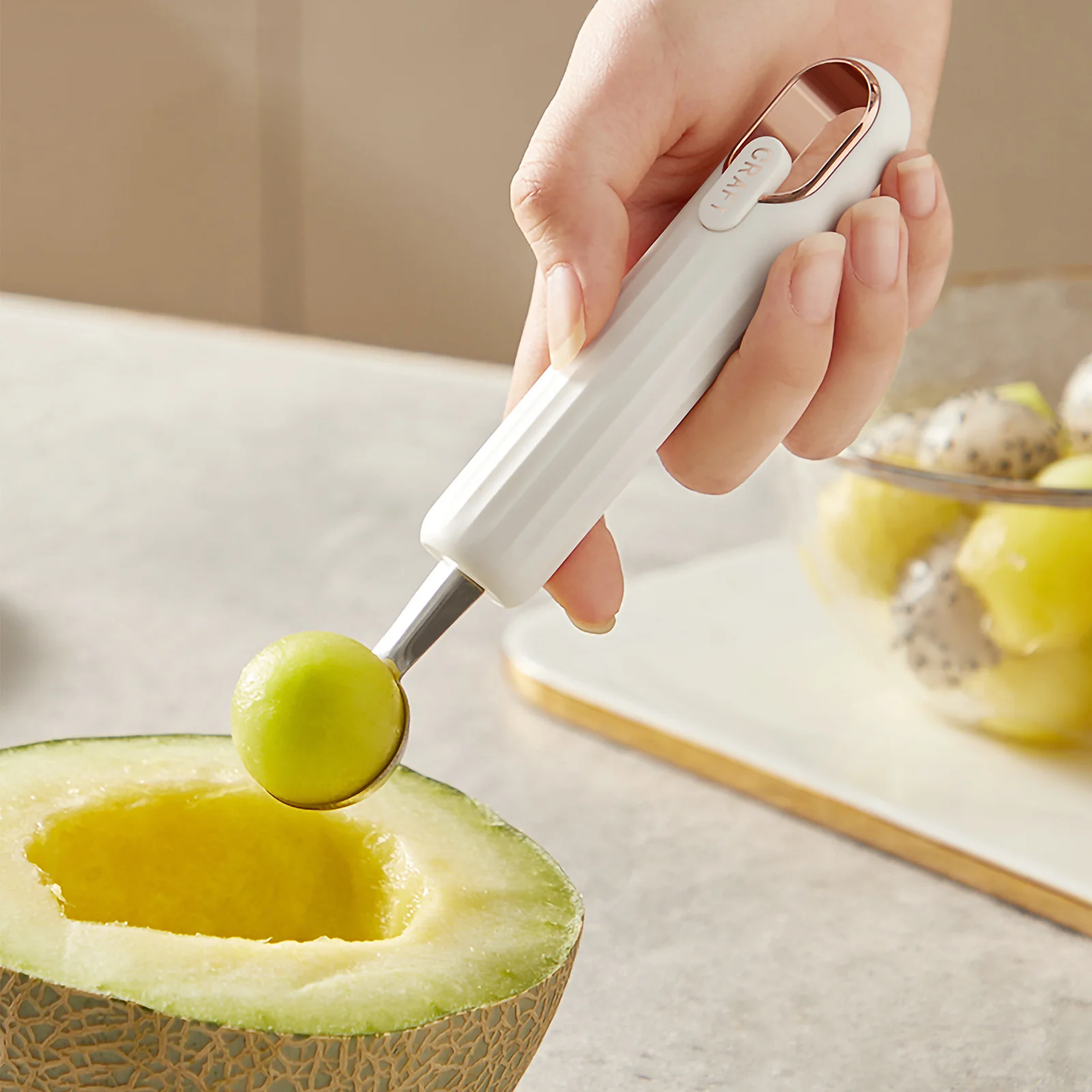 Stainless Steel Melon Baller Ice Cream Scoop Fruit Ball Spoon Kitchen Tool Easy to Clean Comfortable Grip Practical for Home
Stainless Steel Melon Baller Ice Cream Scoop Fruit Ball Spoon Kitchen Tool Easy to Clean Comfortable Grip Practical for Home