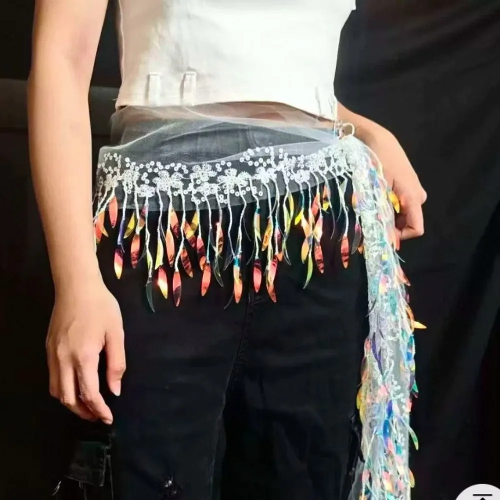 Jeans Decor Jazz Dance Hip Scarf Y2K Shirt Extender Tassels Belt Triangular Scarf Hip-hop Sequin Waistband
Jeans Decor Jazz Dance Hip Scarf Y2K Shirt Extender Tassels Belt Triangular Scarf Hip-hop Sequin Waistband