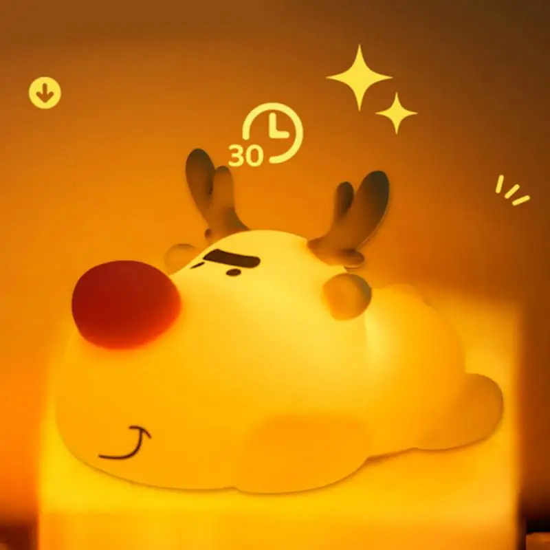 Silicone Night Light Cute Night Light Colorful Reindeer Lamp Eye Protection Timer Night Light Living Room Decoration For Babies
Silicone Night Light Cute Night Light Colorful Reindeer Lamp Eye Protection Timer Night Light Living Room Decoration For Babies