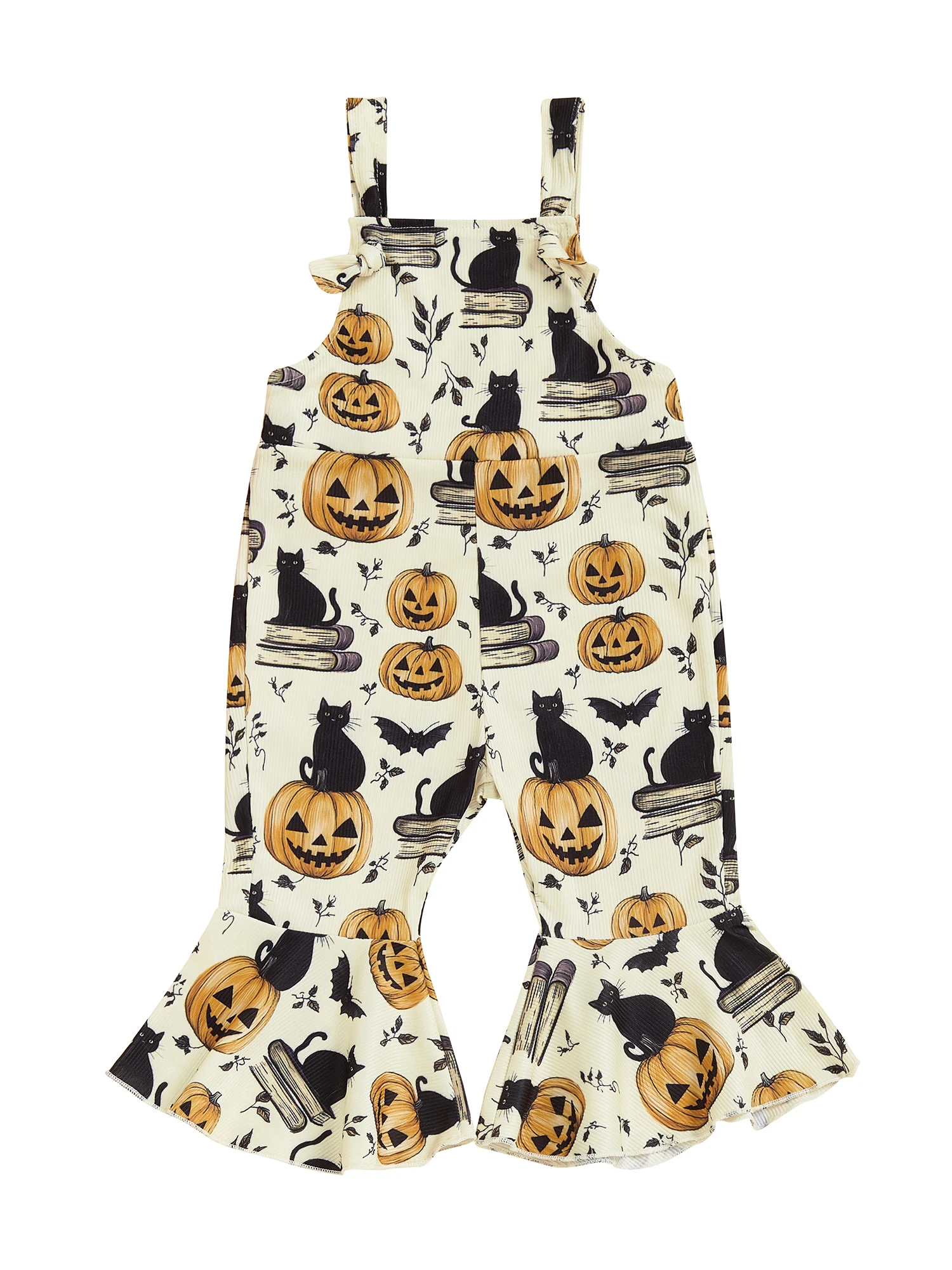 Очаровательный комбинезон-клеш с принтом тыквы для маленьких девочек и стильными бретелями на завязках для модификации сезона Хэллоуина
Очаровательный комбинезон-клеш с принтом тыквы для маленьких девочек и стильными бретелями на завязках для модификации сезона Хэллоуина
