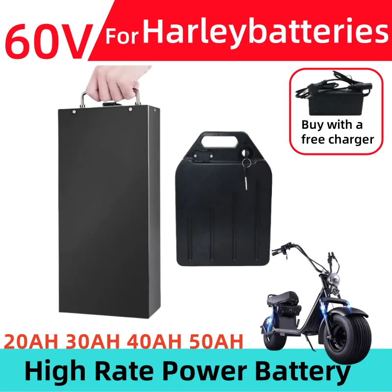 Harley 60V Battery 20AH 30Ah 40ah 50Ah Electric Waterproof Lithium Battery Suitable 18650 For CityCoco Electric Scooter Battery
Harley 60V Battery 20AH 30Ah 40ah 50Ah Electric Waterproof Lithium Battery Suitable 18650 For CityCoco Electric Scooter Battery
