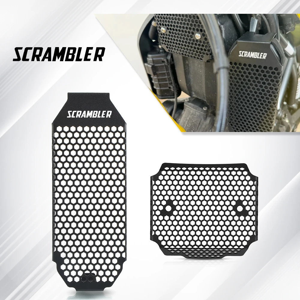 Radiator Oil Cooler Grille and Rectifier Voltage Regulator Cover Guard Protector Set For DUCATI Scrambler 400 800 2015-2023 2024
Radiator Oil Cooler Grille and Rectifier Voltage Regulator Cover Guard Protector Set For DUCATI Scrambler 400 800 2015-2023 2024