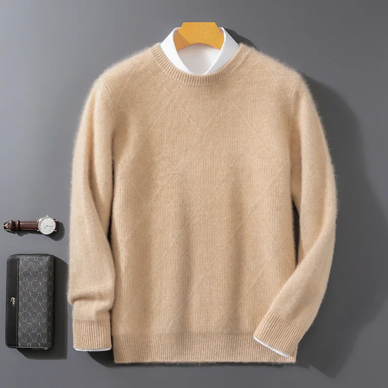 Autumn And Winter New 100% Pure Wool Men's Round Neck Long Sleeve Cashmere Sweater Loose Knit Bottoming Shirt
Autumn And Winter New 100% Pure Wool Men's Round Neck Long Sleeve Cashmere Sweater Loose Knit Bottoming Shirt