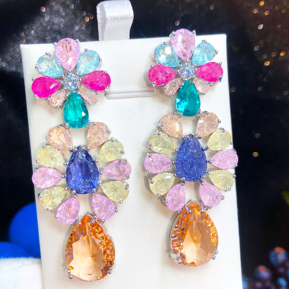 Missvikki Luxury Ethnic Drop Earrings Full Cubic Zirconia for Women Bridal Wedding Trendy Fashion Earrings High Quality
Missvikki Luxury Ethnic Drop Earrings Full Cubic Zirconia for Women Bridal Wedding Trendy Fashion Earrings High Quality