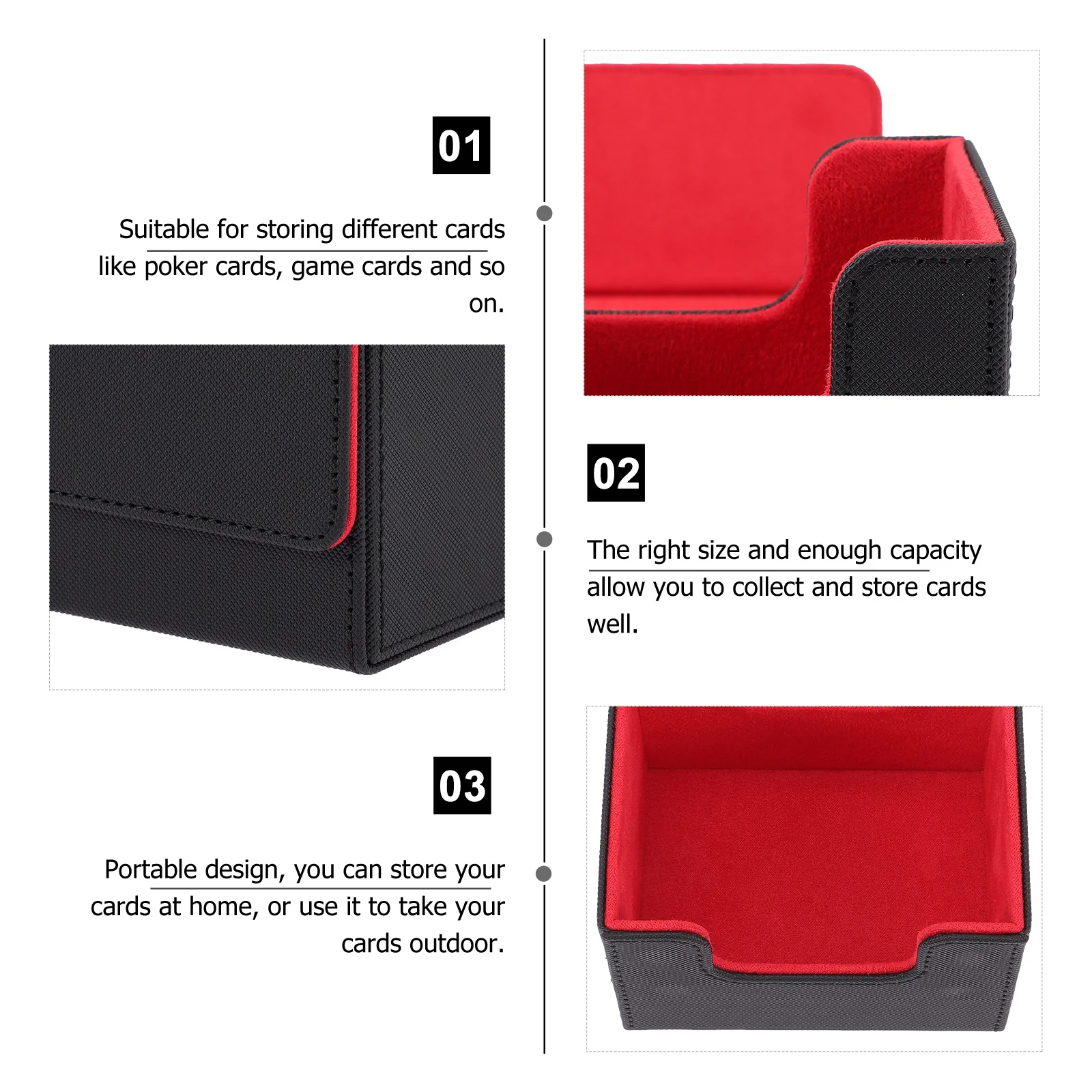 Card Desk Box PU Scratch Resistant Portable Games Cards Organizer Holder Poker Cards Storage Box Gift for Collectors
Card Desk Box PU Scratch Resistant Portable Games Cards Organizer Holder Poker Cards Storage Box Gift for Collectors