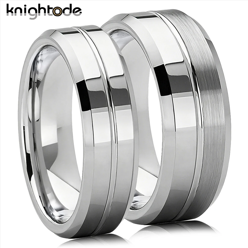 6mm 8mm Tungsten Wedding Rings Couple Gifts For Men Women Fashion Jewelry Center Grooved Beveled Edges Half Brushed Polished
6mm 8mm Tungsten Wedding Rings Couple Gifts For Men Women Fashion Jewelry Center Grooved Beveled Edges Half Brushed Polished