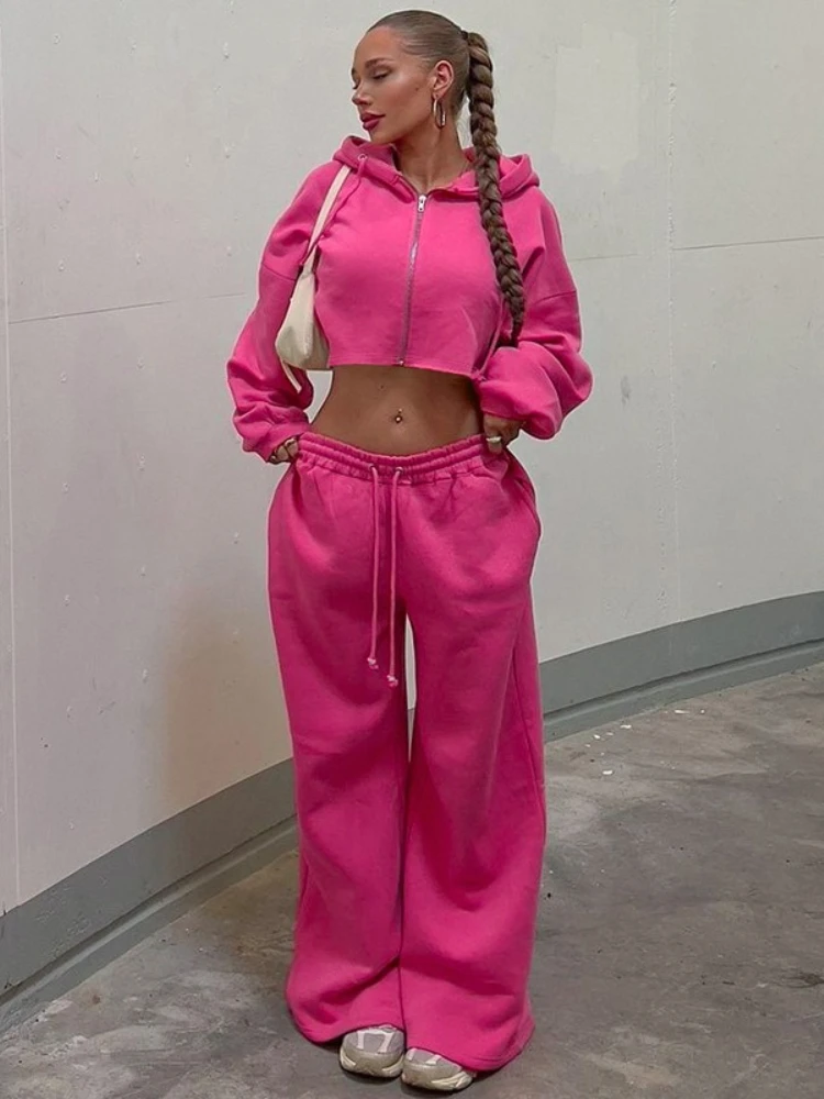 FDYOUI Women Hooded Zip-up Cropped Sweatshirt and Long Pants 2 Piece Sets 2025 Autumn Casual Hoodies Sweatpants Suit Tracksuits
FDYOUI Women Hooded Zip-up Cropped Sweatshirt and Long Pants 2 Piece Sets 2025 Autumn Casual Hoodies Sweatpants Suit Tracksuits