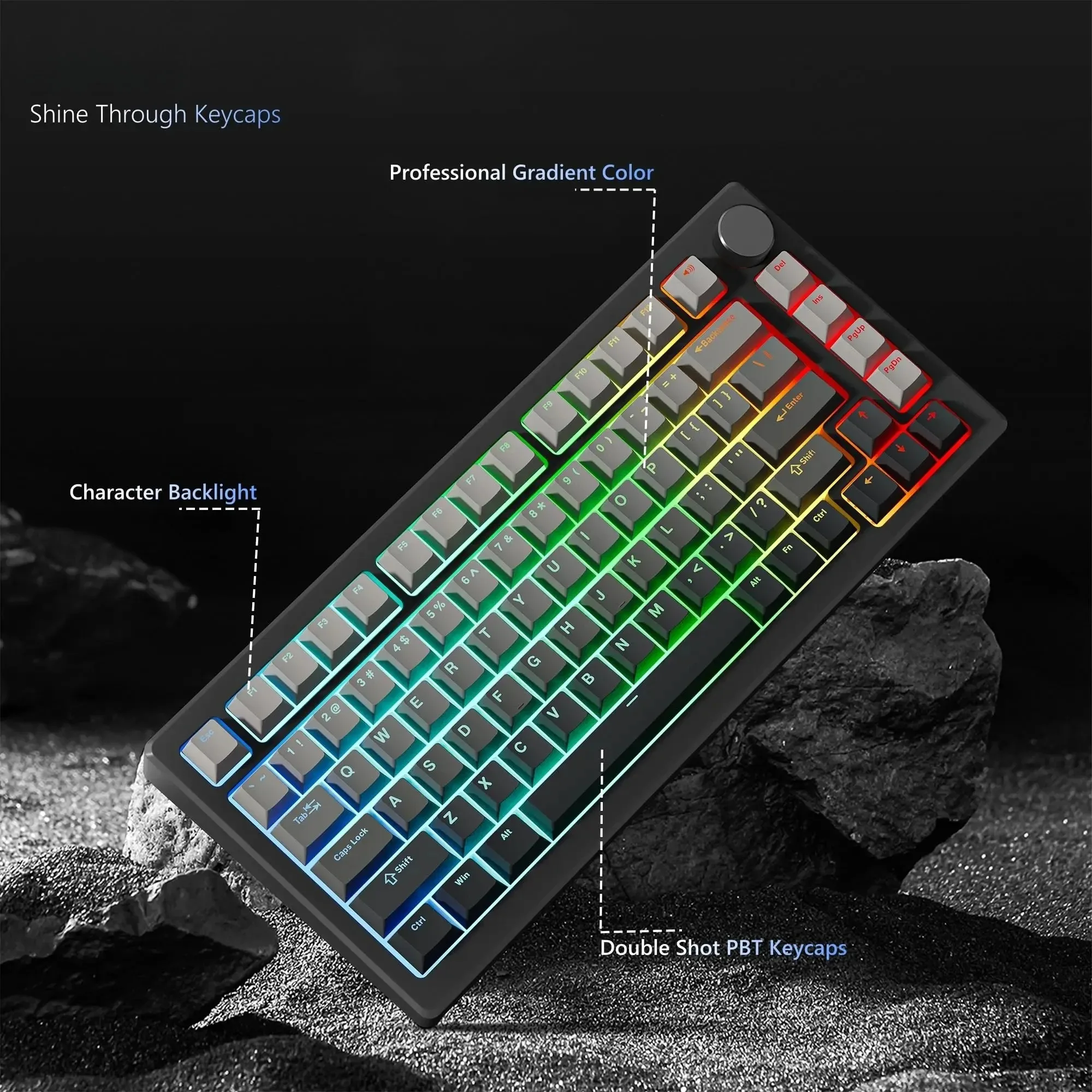 Клавишные колпачки с градиентной серой RGB-подсветкой, 135 клавиш, PBT, двойное литье, с боковой печатью, для механических клавиатур с переключателями Cherry MX
Клавишные колпачки с градиентной серой RGB-подсветкой, 135 клавиш, PBT, двойное литье, с боковой печатью, для механических клавиатур с переключателями Cherry MX