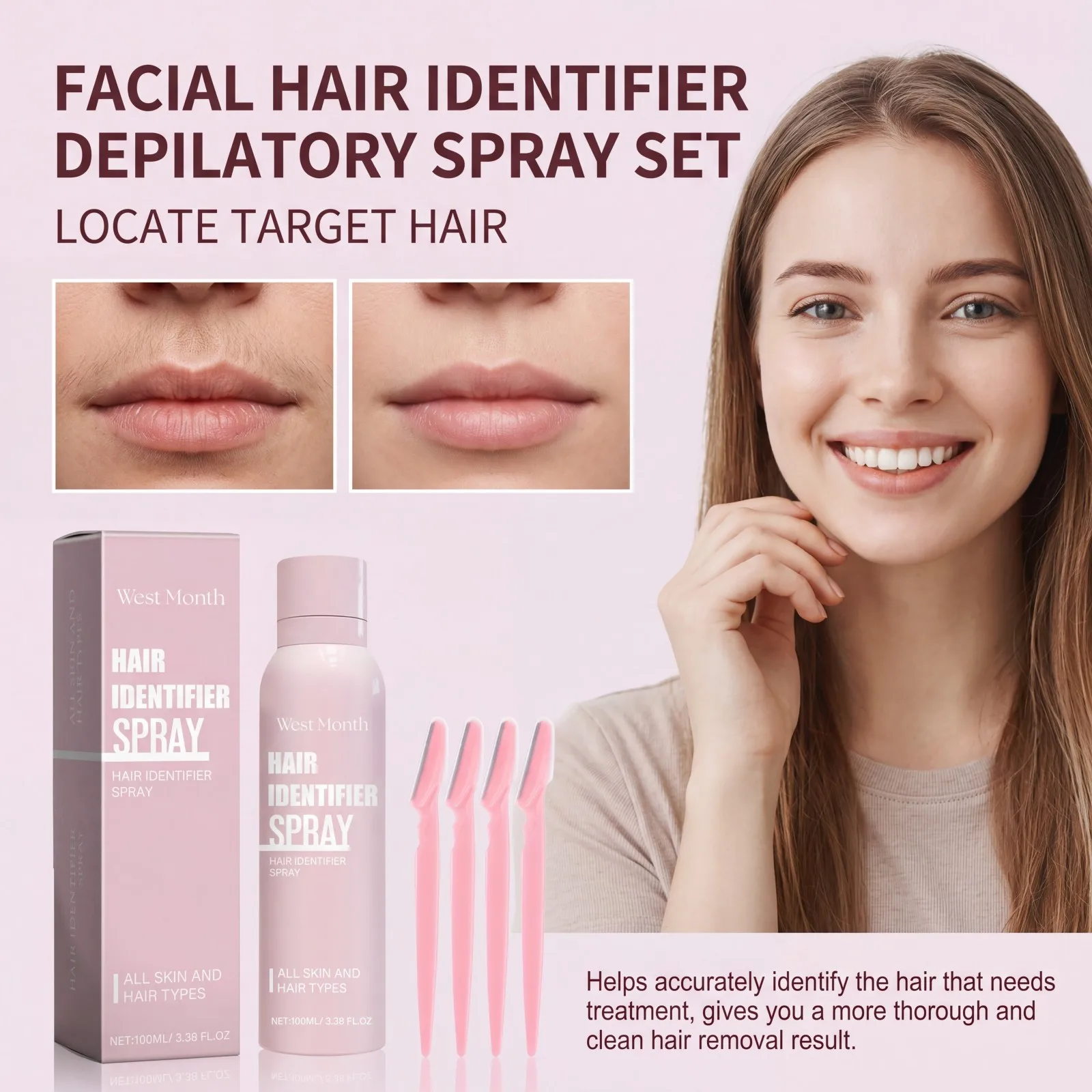 Hair Identifier Spray For Face Shaving,Skin Body Dermaplaning Spray Moisturizing And Skin Care Set Hair Removal Kit Face Care
Hair Identifier Spray For Face Shaving,Skin Body Dermaplaning Spray Moisturizing And Skin Care Set Hair Removal Kit Face Care