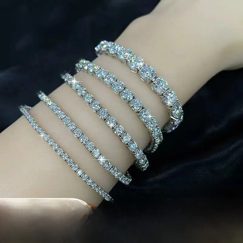 S925 Sterling Silver Tennis Bracelet with Moissanite Trendy Unisex Fashion Jewelry Cross-Border Popular Summer New Arrival
S925 Sterling Silver Tennis Bracelet with Moissanite Trendy Unisex Fashion Jewelry Cross-Border Popular Summer New Arrival