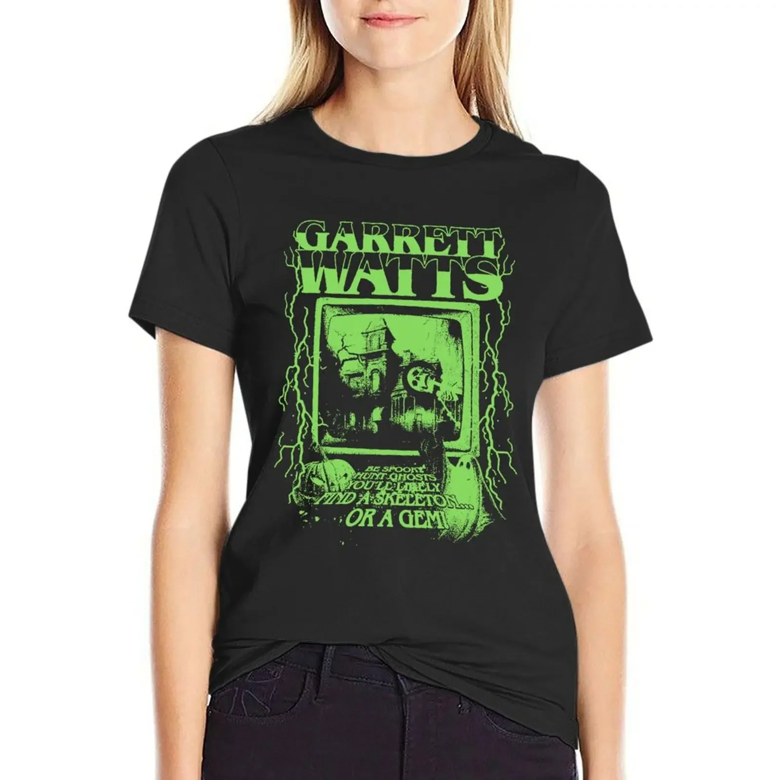 Garrett Watts Merch The Haunted Glow T-shirt hippie clothes summer top female tshirts for Women
Garrett Watts Merch The Haunted Glow T-shirt hippie clothes summer top female tshirts for Women