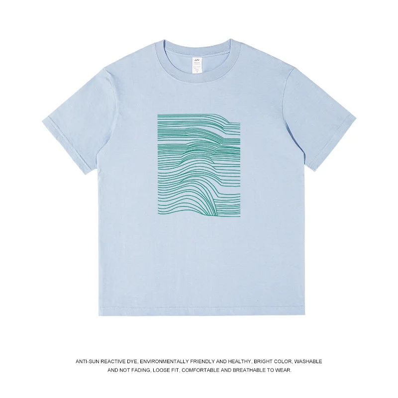 2025Summer fashion unisex classic line ripple print pattern comfortable and breathable casual sports round neck T-shirt
2025Summer fashion unisex classic line ripple print pattern comfortable and breathable casual sports round neck T-shirt