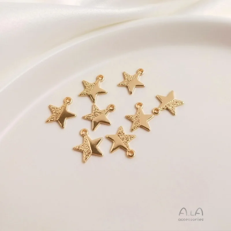 14K Gold Sand Surface Five-pointed Star Butterfly Pendant DIY Color-preserving Jewelry Earrings Ear Hanging Pendant Accessories
14K Gold Sand Surface Five-pointed Star Butterfly Pendant DIY Color-preserving Jewelry Earrings Ear Hanging Pendant Accessories