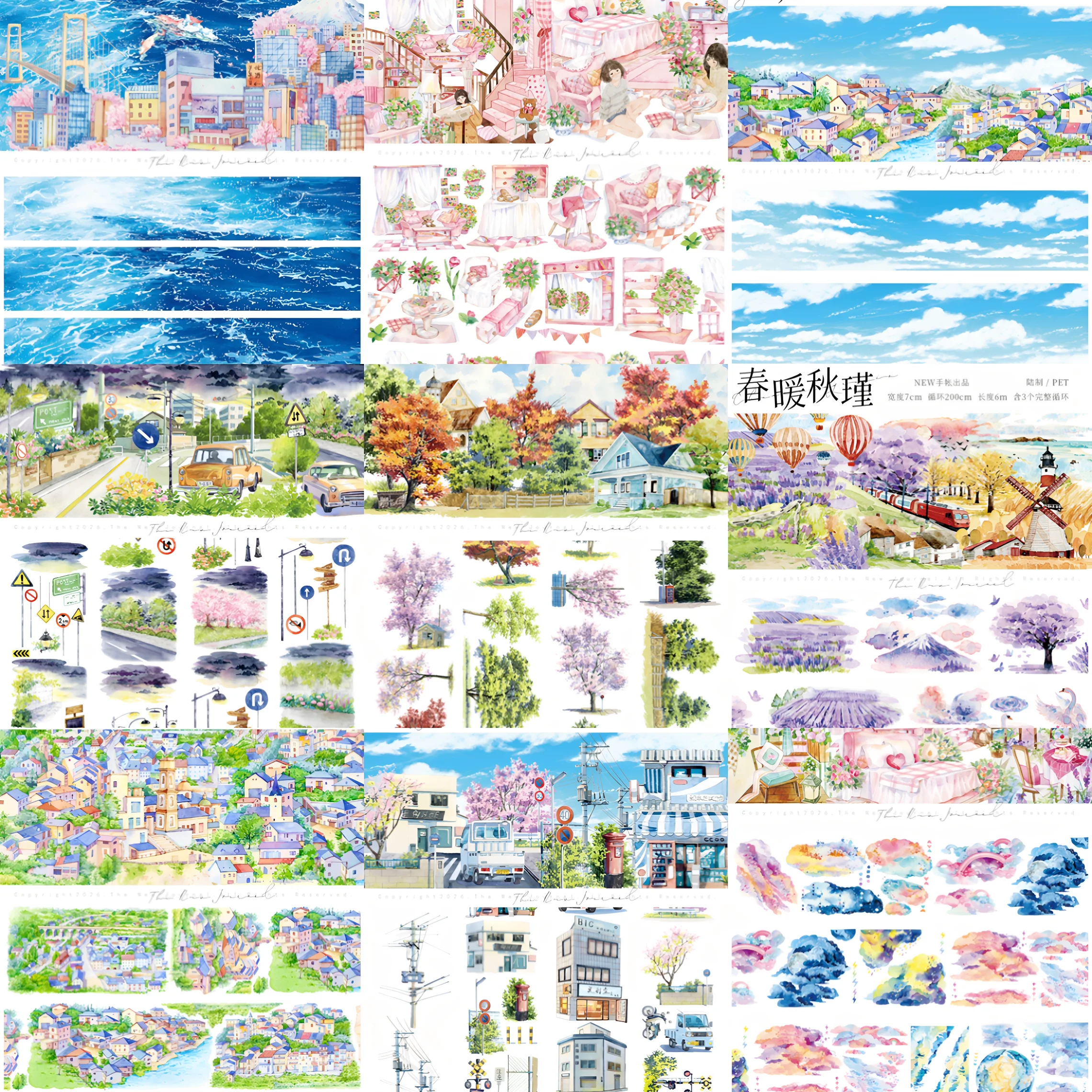 39 Designs Diorama Landscape Washi PET Tape Sticker Cloud City Tree Road Indoor Window for Hand Journal Scrapbooking Part 1
39 Designs Diorama Landscape Washi PET Tape Sticker Cloud City Tree Road Indoor Window for Hand Journal Scrapbooking Part 1