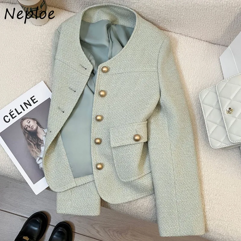 Neploe Fashion All-match Women's Suit Jacket Y2k O-neck Single Breasted Tops Mujer Spring Autumn Long Sleeve Loose Coat Women
Neploe Fashion All-match Women's Suit Jacket Y2k O-neck Single Breasted Tops Mujer Spring Autumn Long Sleeve Loose Coat Women