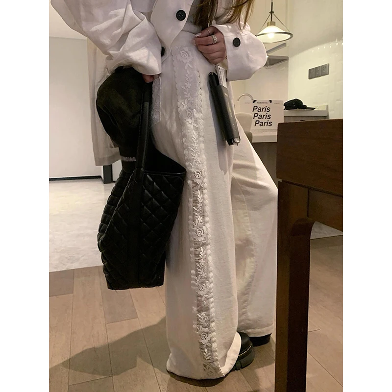 PBAP прозрачные кружевные белые повседневные брюки женские с высокой посадкой и карманами широкие хлопковые длинные брюки корейская винтажная одежда
PBAP прозрачные кружевные белые повседневные брюки женские с высокой посадкой и карманами широкие хлопковые длинные брюки корейская винтажная одежда