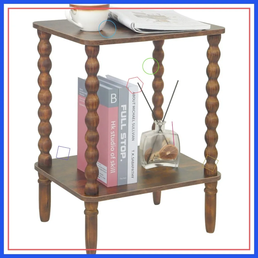 Rustic Brown 2-Tier Side Table with Storage Shelf, Compact End Table for Living Room Bedroom Narrow Spaces
Rustic Brown 2-Tier Side Table with Storage Shelf, Compact End Table for Living Room Bedroom Narrow Spaces