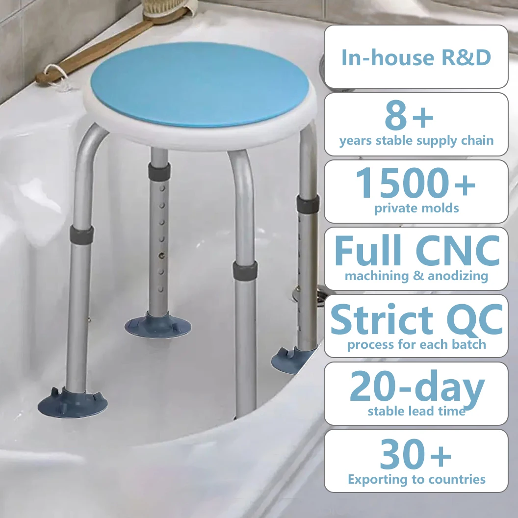 Simplywalk Aluminum Alloy 136KG Bath Shower Chair Solid Shower Room Pregnant Woman MDR CE Certification Annual Contract
Simplywalk Aluminum Alloy 136KG Bath Shower Chair Solid Shower Room Pregnant Woman MDR CE Certification Annual Contract