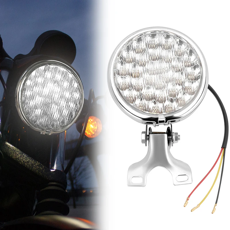 5'' Universal Chrome Motorcycle Headlight Front Lamp Round Lens 12V LED Retro Club Style For Harley Honda Yamaha Kawasaki Suzuki
5'' Universal Chrome Motorcycle Headlight Front Lamp Round Lens 12V LED Retro Club Style For Harley Honda Yamaha Kawasaki Suzuki