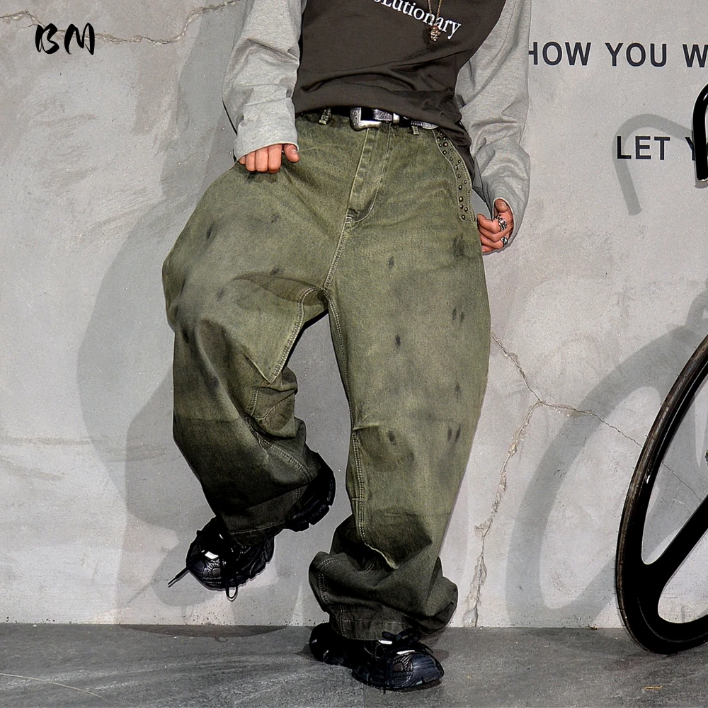 Мужские мешковатые джинсы в корейском стиле, большие широкие брюки, потертые джинсовые брюки, потертые джинсовые брюки с эффектом омбре, уличная одежда в стиле хип-хоп, сложенная
Мужские мешковатые джинсы в корейском стиле, большие широкие брюки, потертые джинсовые брюки, потертые джинсовые брюки с эффектом омбре, уличная одежда в стиле хип-хоп, сложенная