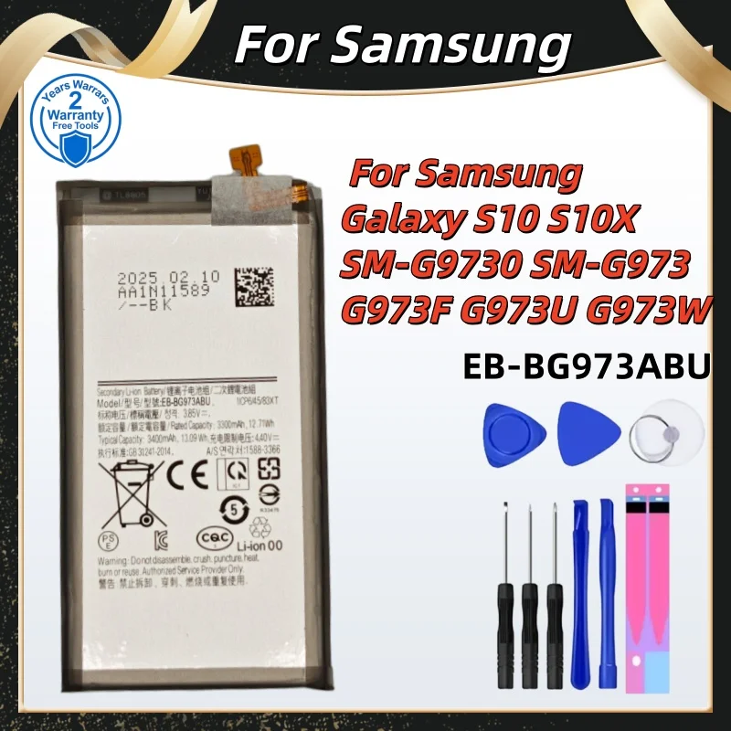 Brand EB-BG973ABU 3400mAh Battery For Samsung Galaxy S10 S10 X SM-G9730 SM-G973 G973F G973U G973W Mobile Phone +Free Tools
Brand EB-BG973ABU 3400mAh Battery For Samsung Galaxy S10 S10 X SM-G9730 SM-G973 G973F G973U G973W Mobile Phone +Free Tools