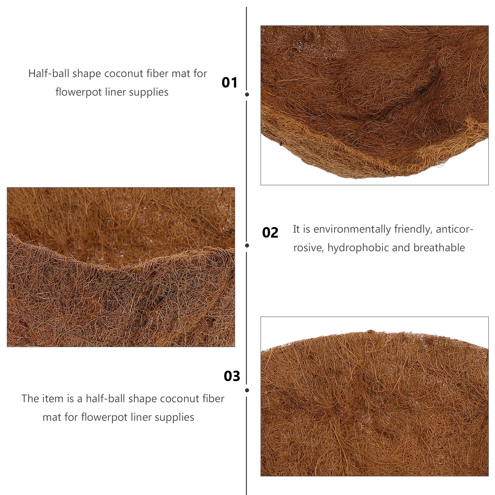 Half Ball Shape 40cm Coconut Fiber Mat Flowerpot Liner Eco-Friendly Plant Pot Cushion Waterproof Breathable Root for
Half Ball Shape 40cm Coconut Fiber Mat Flowerpot Liner Eco-Friendly Plant Pot Cushion Waterproof Breathable Root for