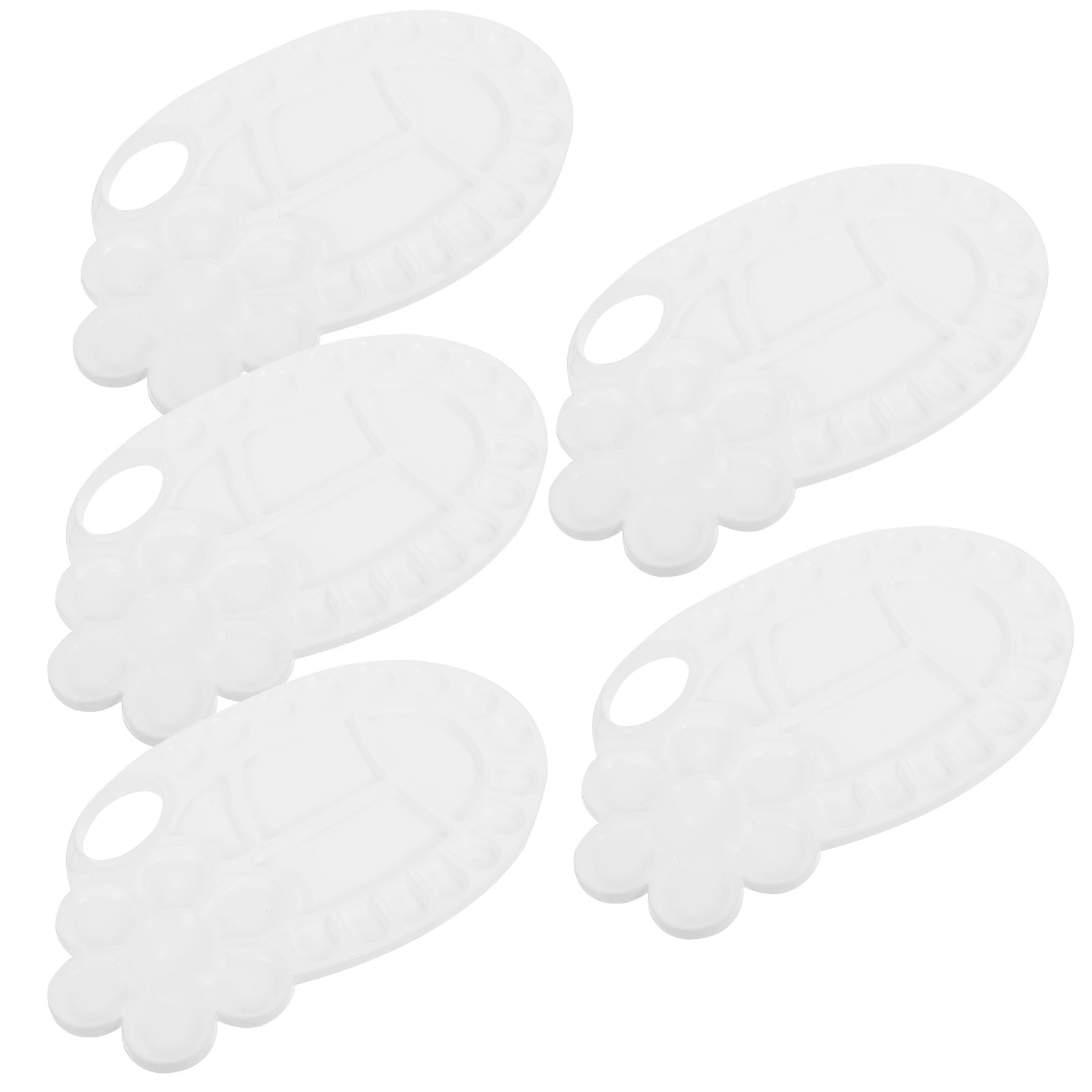 5pcs Ellipse Palette Lightweight Portable Painting Tray Color Mixing Board Plastic Accessories Supplies for Artists
5pcs Ellipse Palette Lightweight Portable Painting Tray Color Mixing Board Plastic Accessories Supplies for Artists