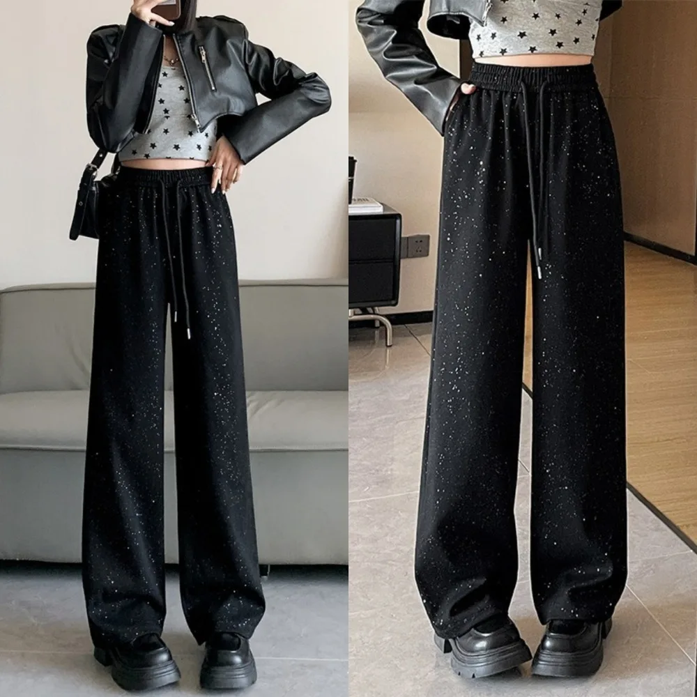 Chic Y2K Wide Leg Loose Pants Straight Ice Silk Casual Drawstring Pants Streetwear Ins Style Sweat Pants Women Lady
Chic Y2K Wide Leg Loose Pants Straight Ice Silk Casual Drawstring Pants Streetwear Ins Style Sweat Pants Women Lady