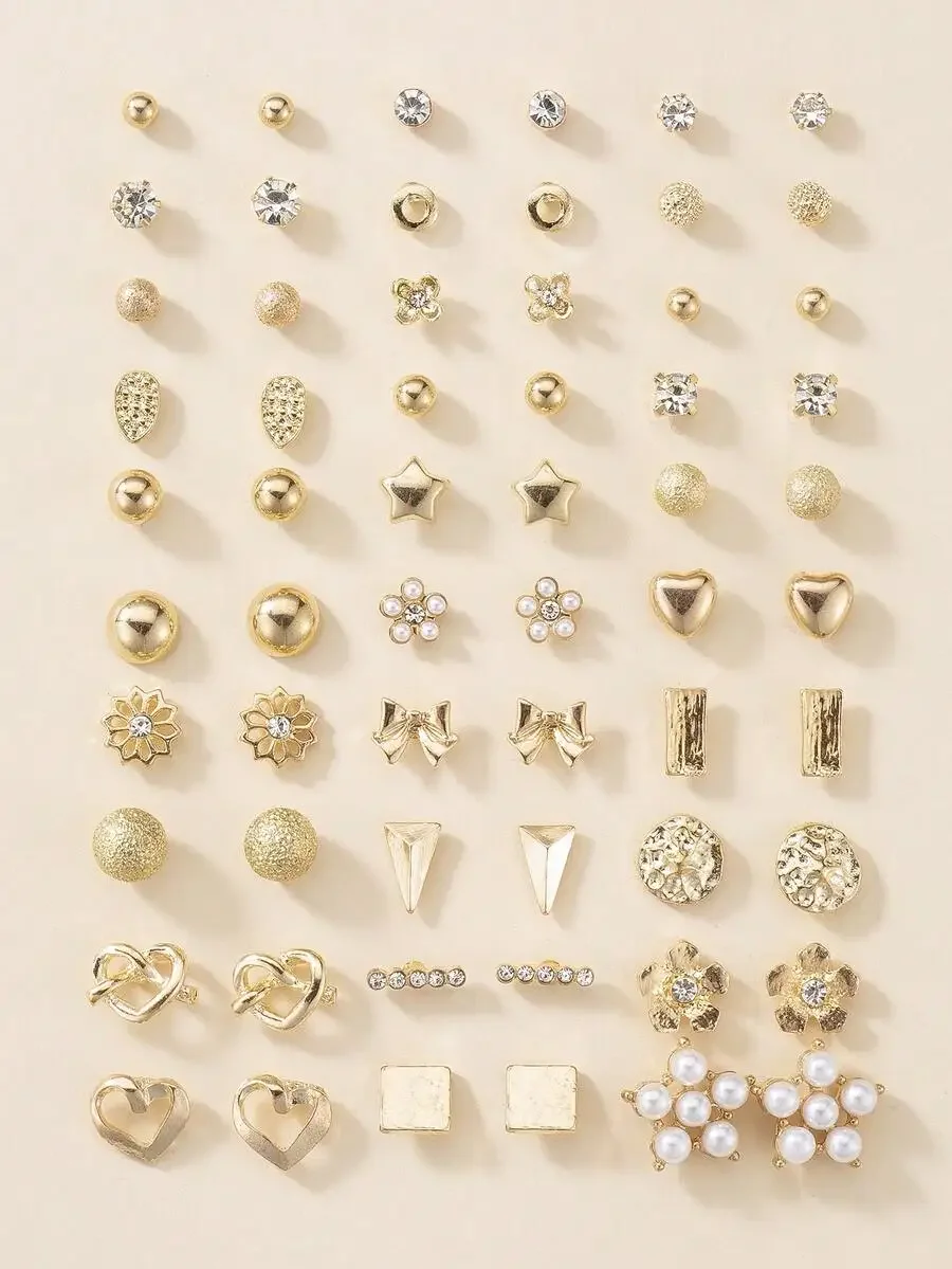 30 Pairs Assorted Stud Earrings Heart Flower Star Bow Pearl Design Fashion Jewelry
30 Pairs Assorted Stud Earrings Heart Flower Star Bow Pearl Design Fashion Jewelry