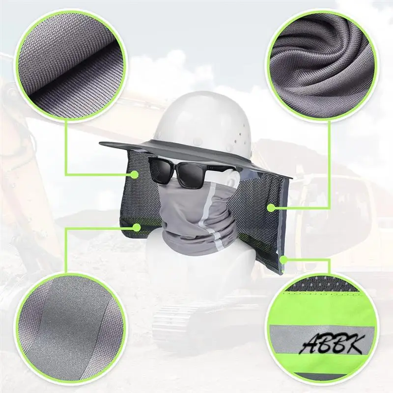 ABBK-2 Pcs Sun Hard Hat Neck Protection High Visibility Full Brim Mesh Sun Protection And Neck Gaiter Bandana Face Scarf
ABBK-2 Pcs Sun Hard Hat Neck Protection High Visibility Full Brim Mesh Sun Protection And Neck Gaiter Bandana Face Scarf