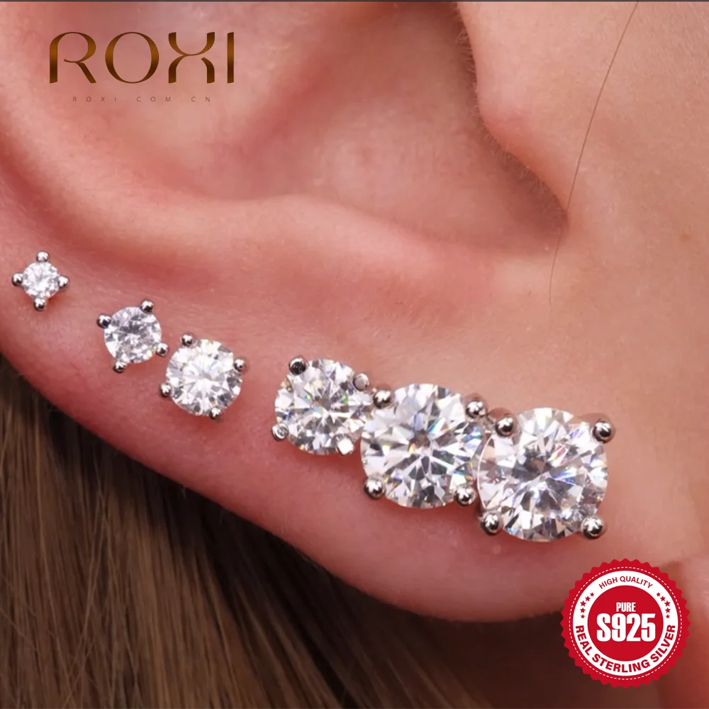 ROXI 925 Sterling Silver Four Claws 0.5-1.2 Carat Round Moissanite Earrings For Women Classic Anniversary Wedding Bridal Jewelry
ROXI 925 Sterling Silver Four Claws 0.5-1.2 Carat Round Moissanite Earrings For Women Classic Anniversary Wedding Bridal Jewelry