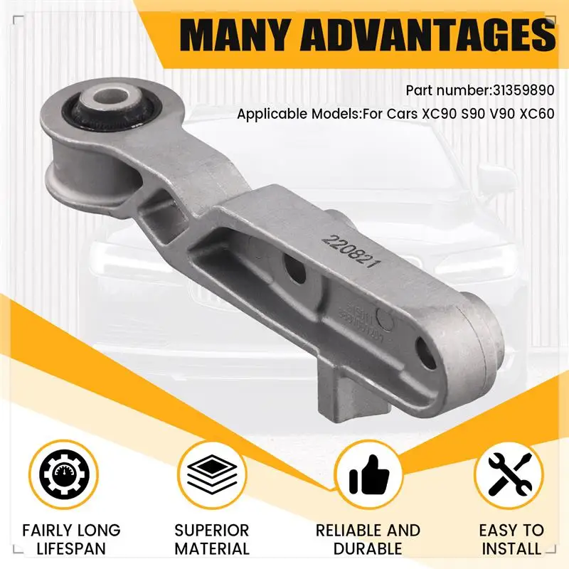 Кронштейн коробки передач, левый крутящий момент двигателя, поддержка 31359890 для Volvo XC90 S90 V90 XC60 
Кронштейн коробки передач, левый крутящий момент двигателя, поддержка 31359890 для Volvo XC90 S90 V90 XC60