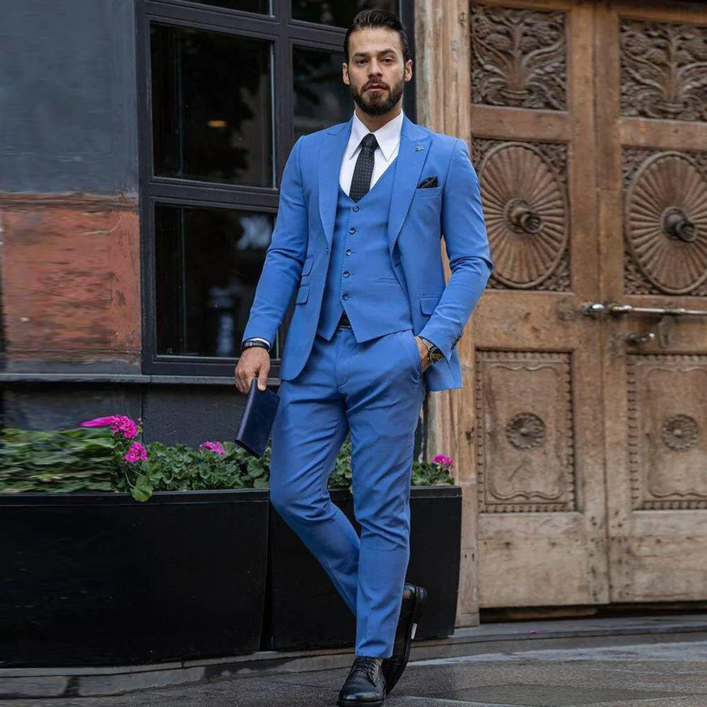 Luxury Blue Men Suits High Qualtiy 3 Pieces Jacket Pant Vest Single Breasted Notch Collar Special Occasion Male Clothing 2025
Luxury Blue Men Suits High Qualtiy 3 Pieces Jacket Pant Vest Single Breasted Notch Collar Special Occasion Male Clothing 2025