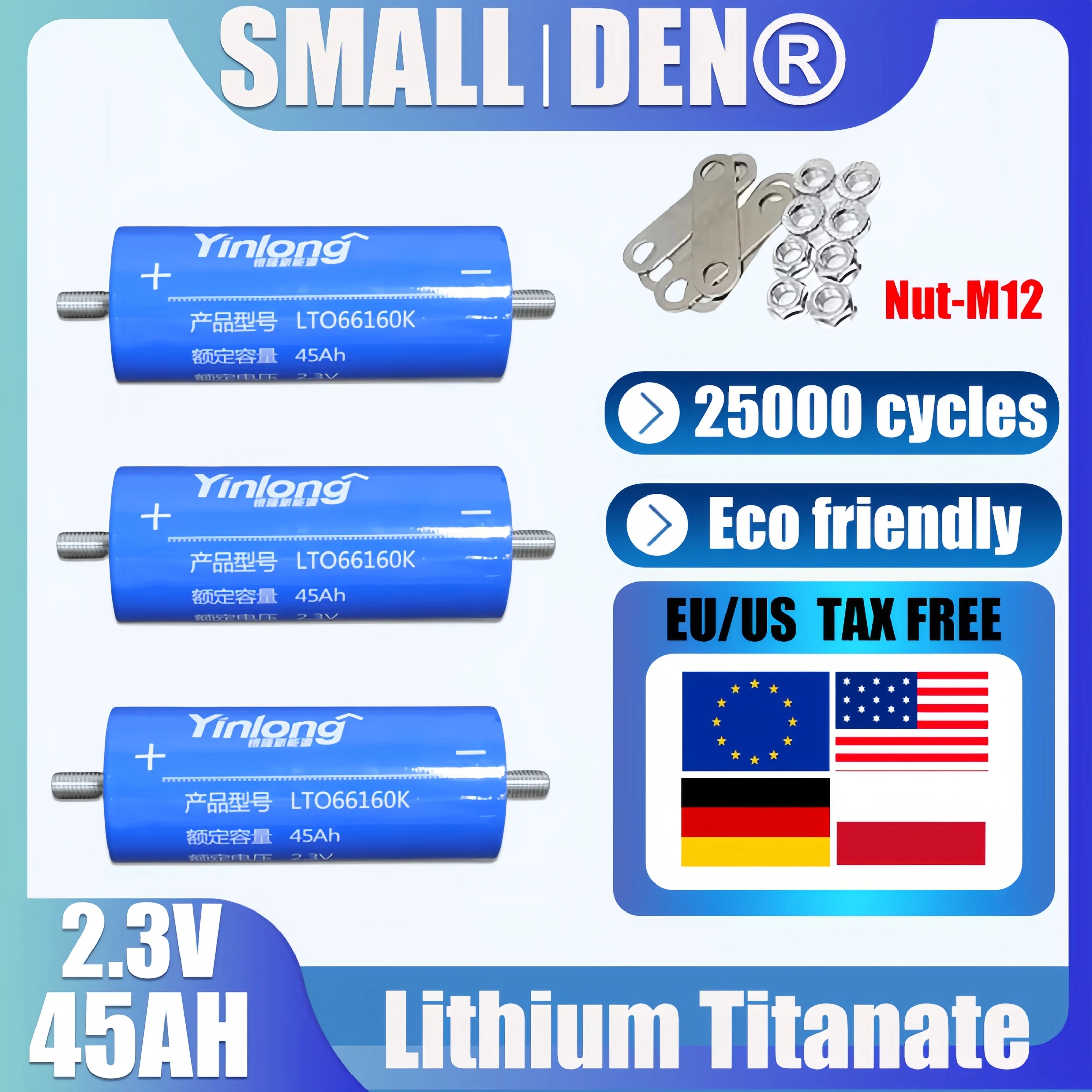 100% Original YinLong 2.3V 45Ah LTO66160 Lithium Titanate Battery 10C DIY 12V 24V 48V Rechargeable Battery Pack Car Tsx free
100% Original YinLong 2.3V 45Ah LTO66160 Lithium Titanate Battery 10C DIY 12V 24V 48V Rechargeable Battery Pack Car Tsx free