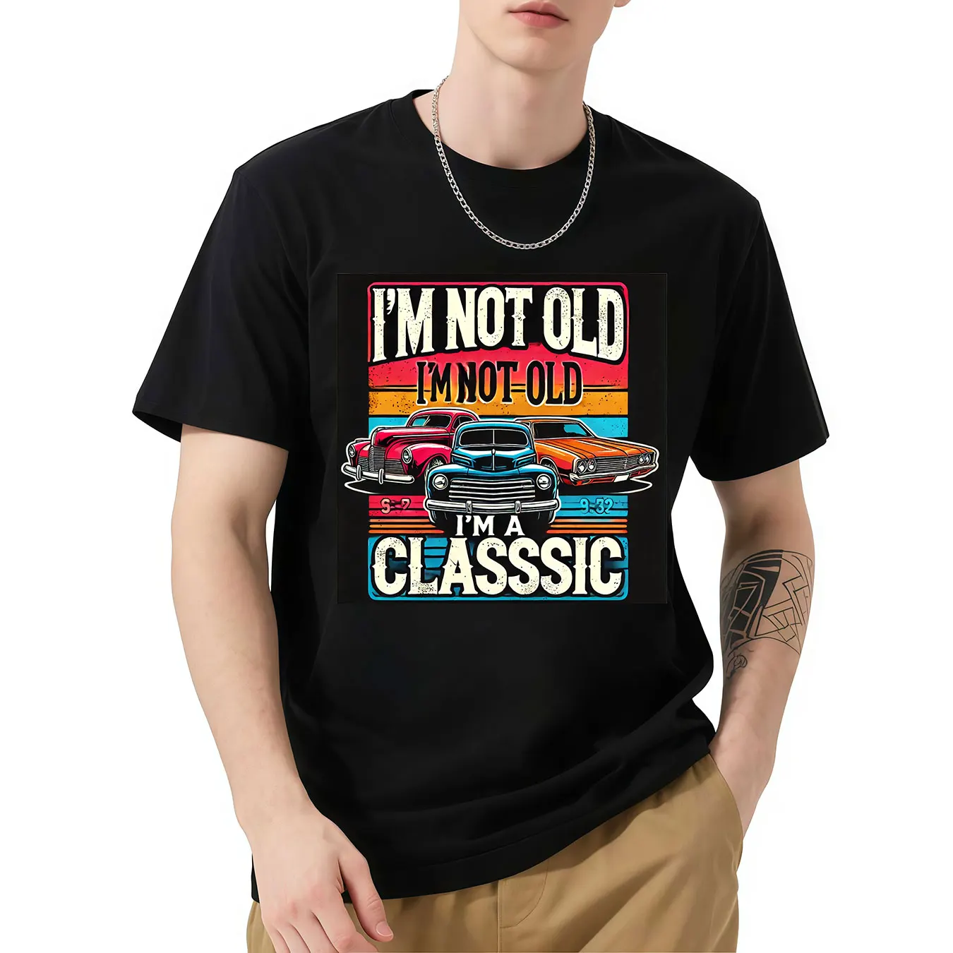 T-shirt For Men "I'M NOT OLD I'M A CLASSIC" Car Print Vintage Short Sleeve Tee Shirt T-shirt Clothing
T-shirt For Men "I'M NOT OLD I'M A CLASSIC" Car Print Vintage Short Sleeve Tee Shirt T-shirt Clothing